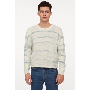 NWT Cousin Johnny x Vintage 90s Watercolor Stripe Cotton Ramie Knit Crewneck